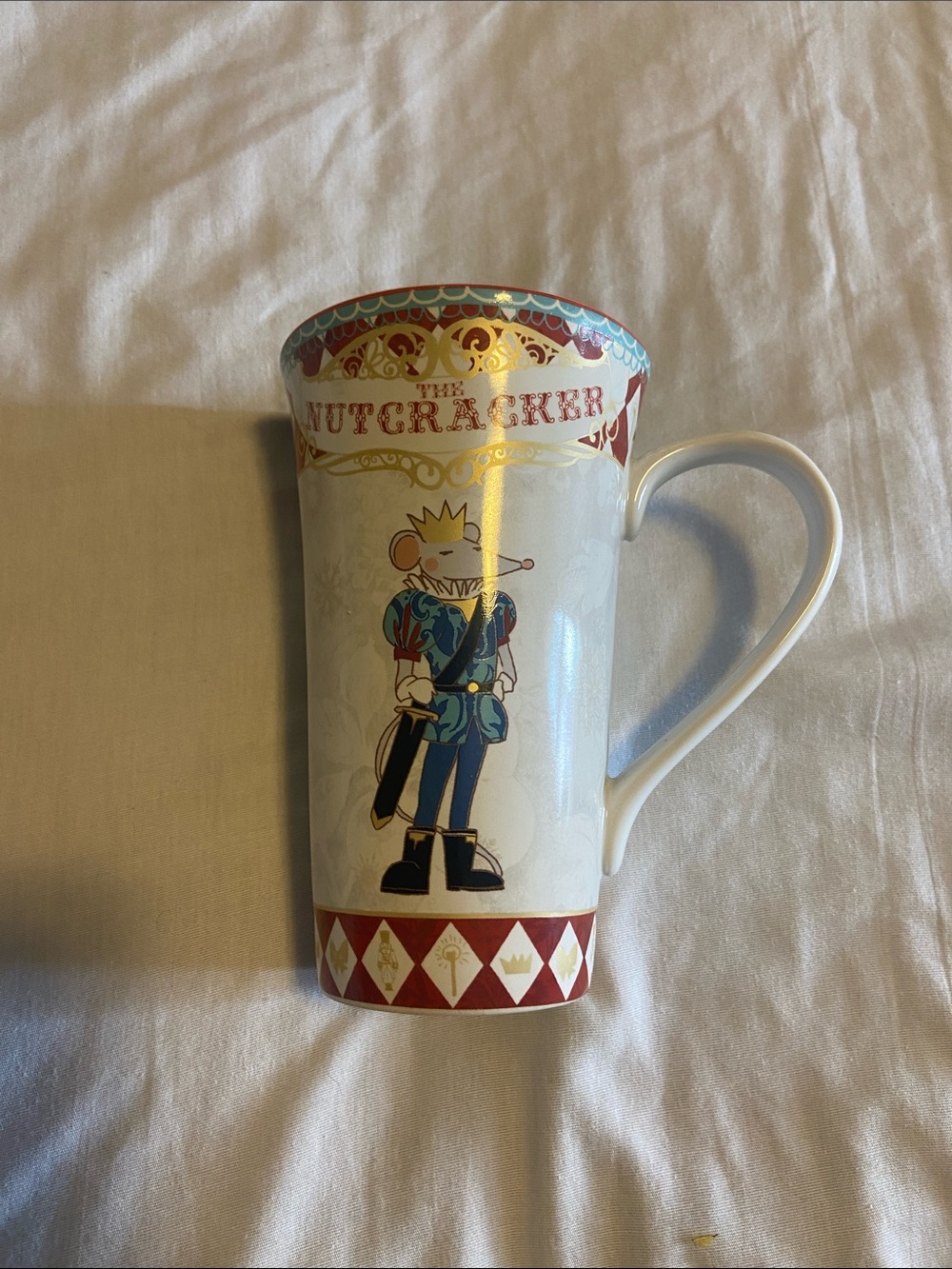 222 Fifth White Ceramic Nutcracker Mug